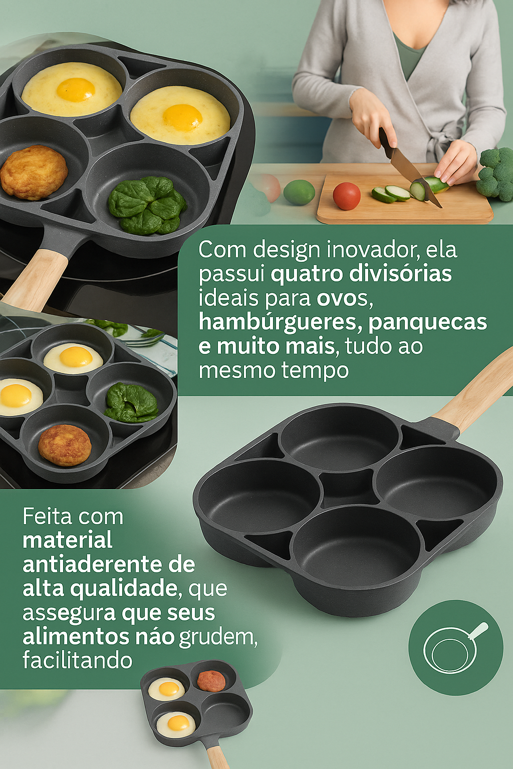 Frigideira Antiaderente 4 em 1