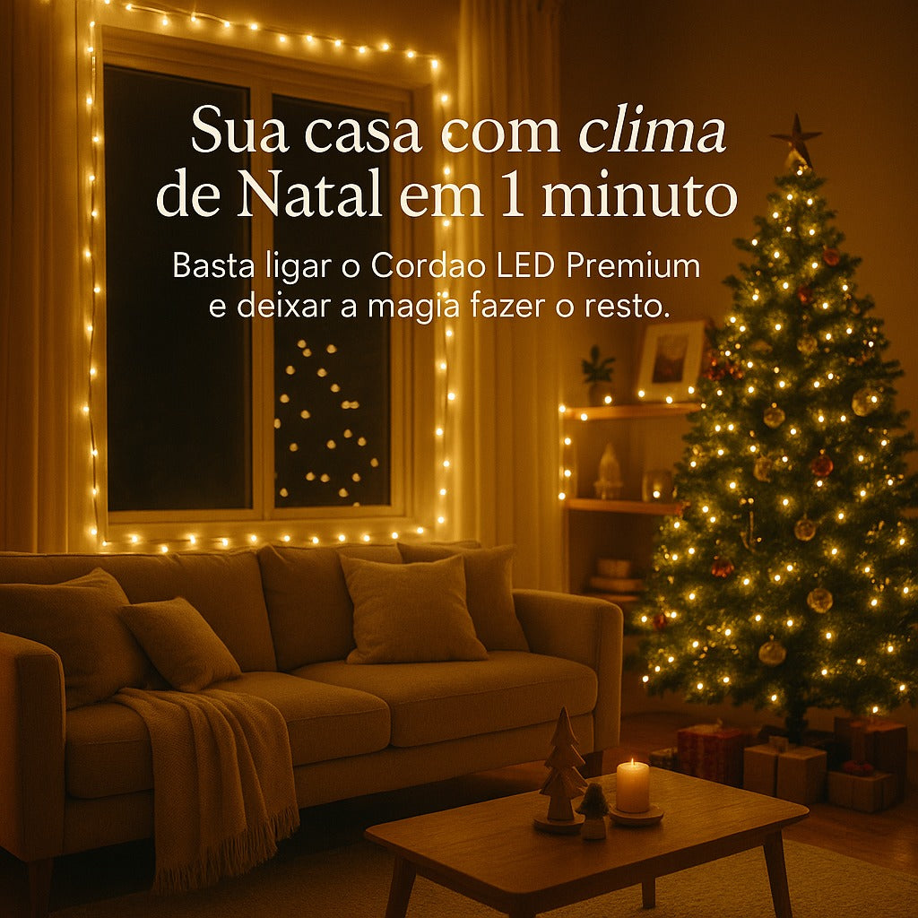 Cordão LED Premium com 100 lâmpadas