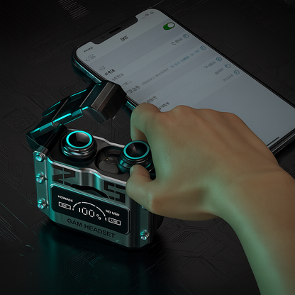 Fone Bluetooth M25 Pro™ – Som 9D + Case PowerBank com LED