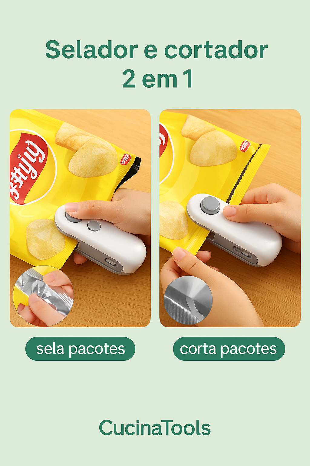 (COMPRE 1 LEVE 2) Mini Selador Magnético 2 em 1 - USB