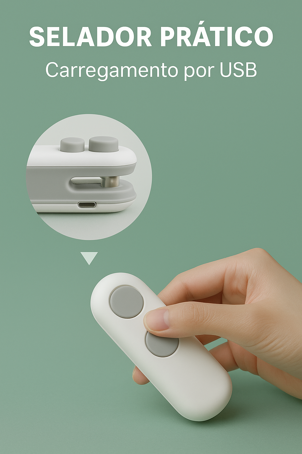 (COMPRE 1 LEVE 2) Mini Selador Magnético 2 em 1 - USB