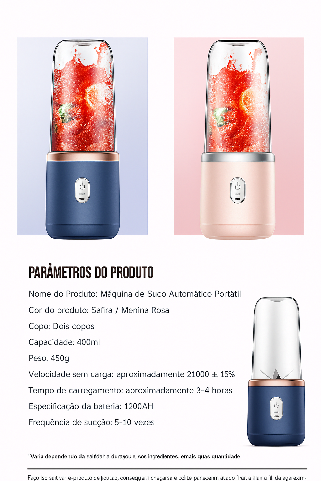 Copo Liquidificador Portátil