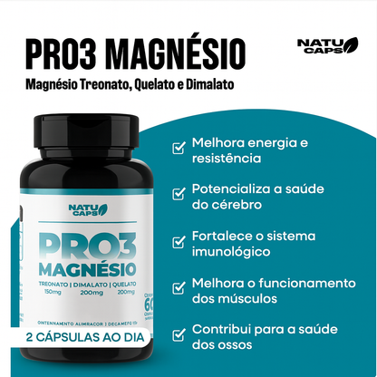 Pro3Magnésio™ – Fórmula Tripla Premium
