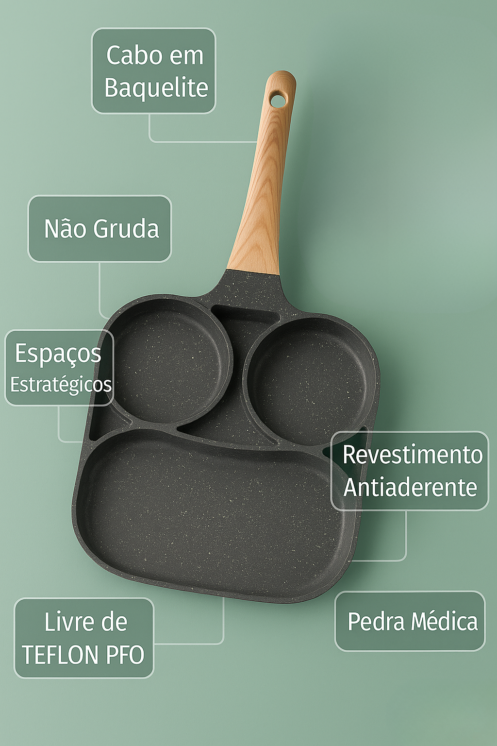 Frigideira Antiaderente 3 em 1