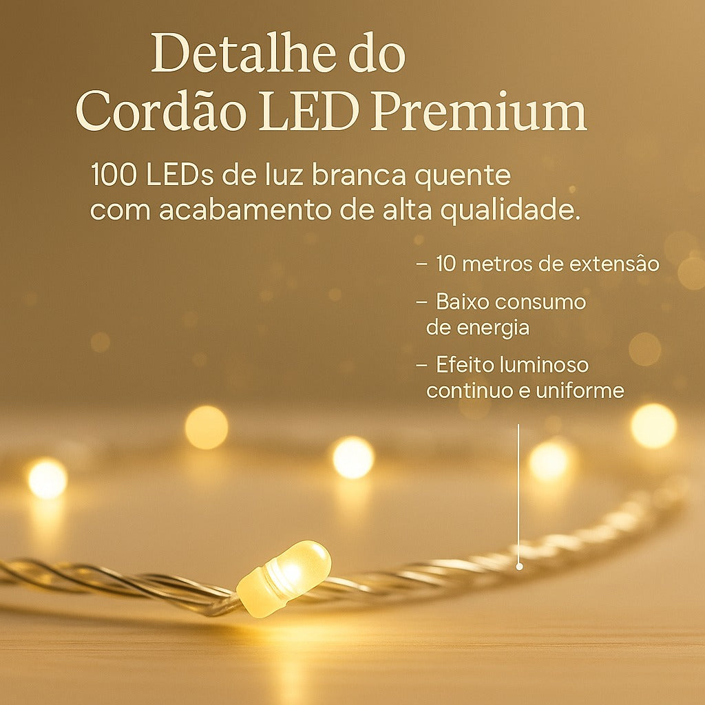 Cordão LED Premium com 100 lâmpadas