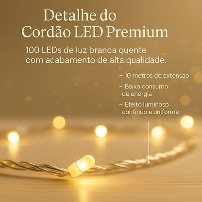 Cordão LED Premium com 100 lâmpadas