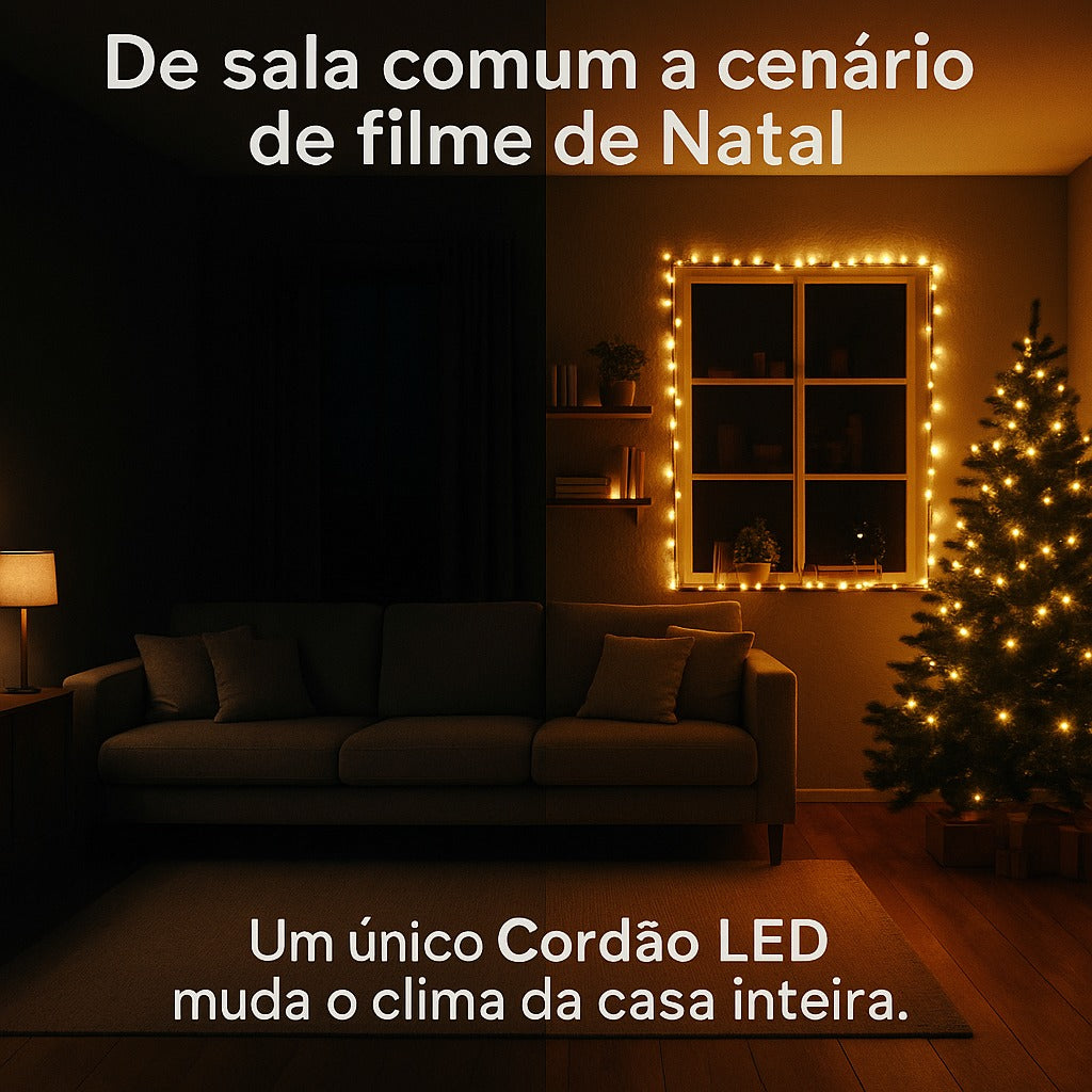 Cordão LED Premium com 100 lâmpadas