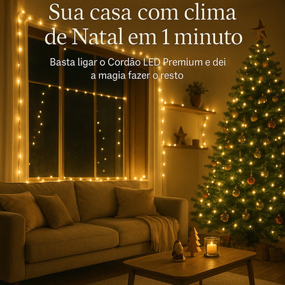Cordão LED Premium com 100 lâmpadas