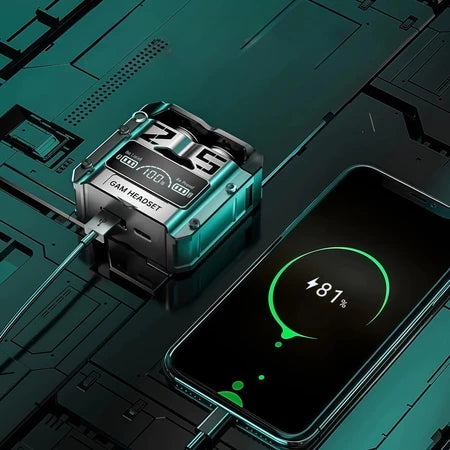 Fone Bluetooth M25 Pro™ – Som 9D + Case PowerBank com LED